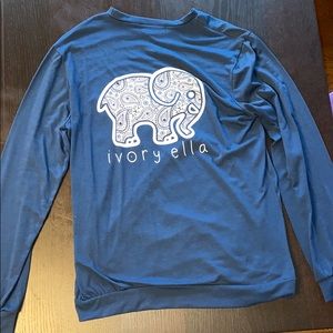 Small Mock Ivory Ella long sleeve navy blue top